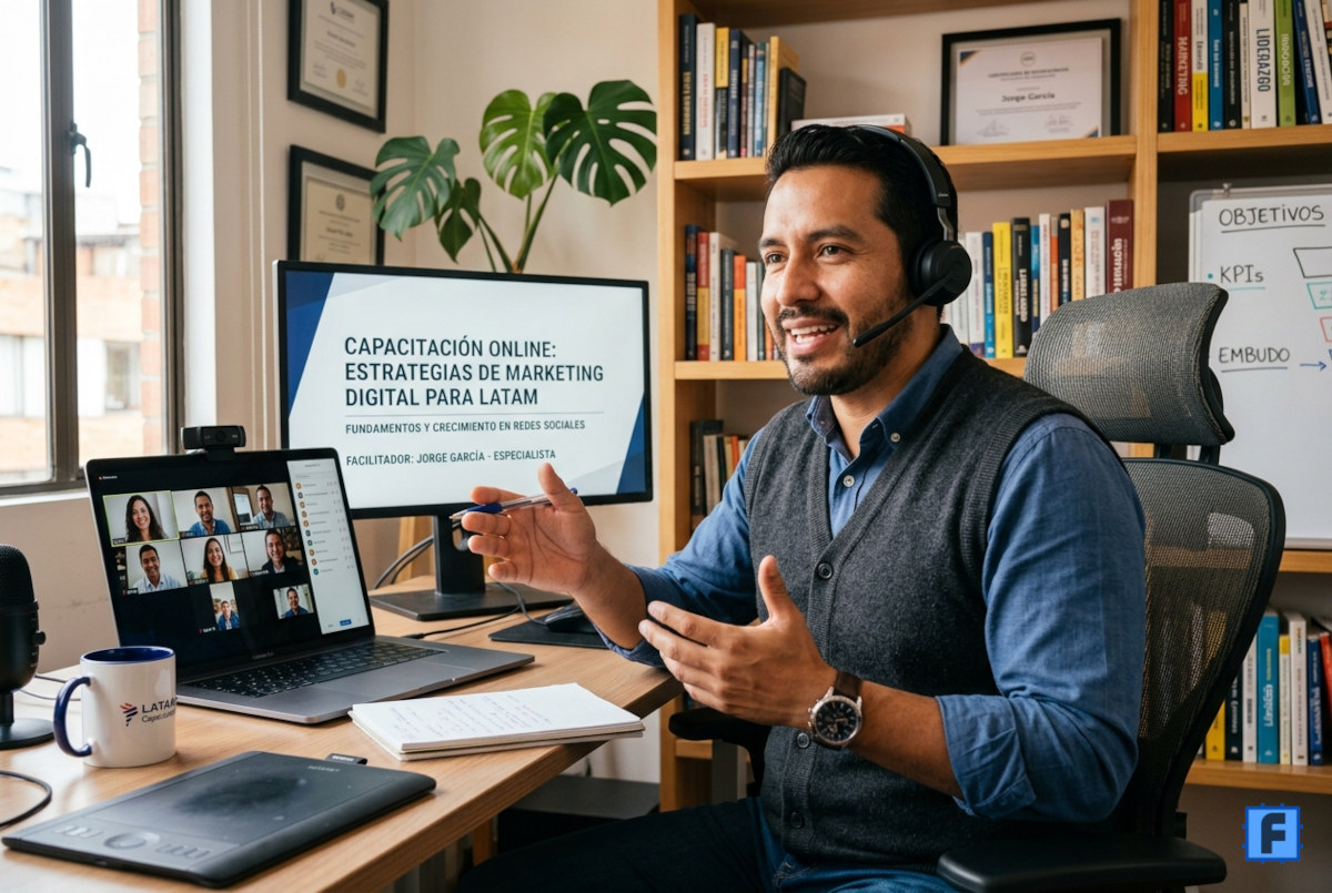 Profesional especializado compartiendo conocimiento en una capacitación